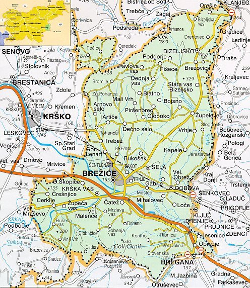 karta brežice Zemljevid   Občina Brežice karta brežice