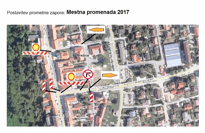 Cestna zapora za Mestno promenado 2017