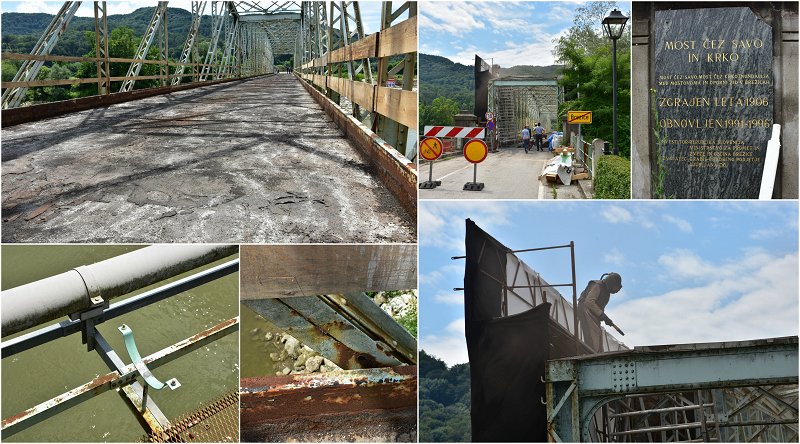 Pričetek obnove železnega mostu čez Savo v Brežicah 1